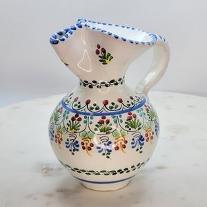 Cruz Sevilla Vintage Hand Painted Pottery Mini Pitcher Creamer Signed